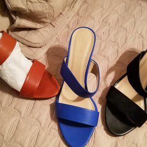 Lena Heeled Leather and CalfHair Heeled Sandals